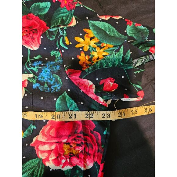 Maison Noir Mens Rose Button Up Shirt Size L Black Polka Dot Punk Grunge Y2K - Picture 5 of 6